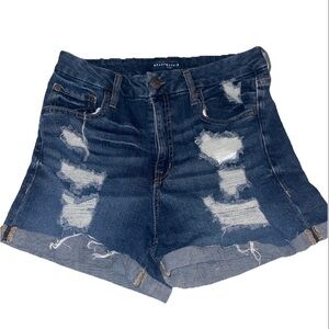 Aeropostale Blue Distressed Jean Shorts